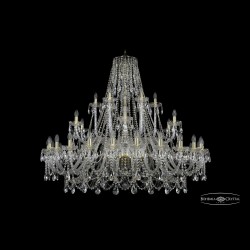 Люстра хрустальная 1411/24+6+6/530 G Bohemia Ivele Crystal (Стеклянный рожок)