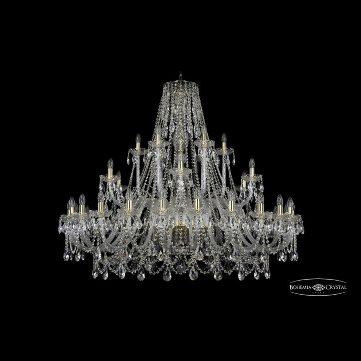 Люстра хрустальная 1411/24+6+6/530 G Bohemia Ivele Crystal (Стеклянный рожок)