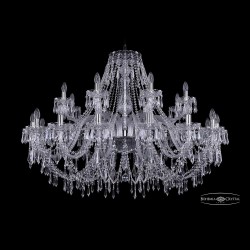 Люстра хрустальная 1403/16+8/460 Ni Bohemia Ivele Crystal (Стеклянный рожок)