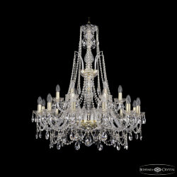 Люстра хрустальная 1411/12+6/300/XL-96 G Bohemia Ivele Crystal (Стеклянный рожок)