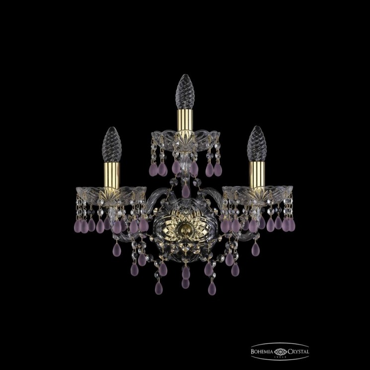Бра хрустальные 1410B/2+1/160/XL G V7010 Bohemia Ivele Crystal (Стеклянный рожок)