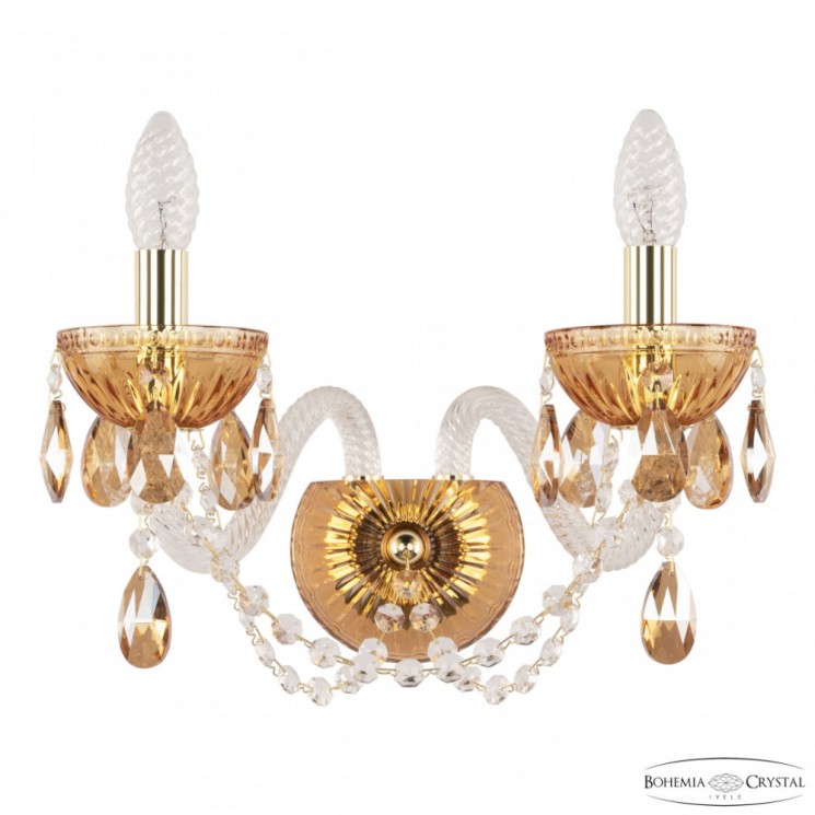 Бра с цветным хрусталём 5402B/2/165 G Amber/M-1G K721 Bohemia Ivele Crystal (С 2 лампочками и более)