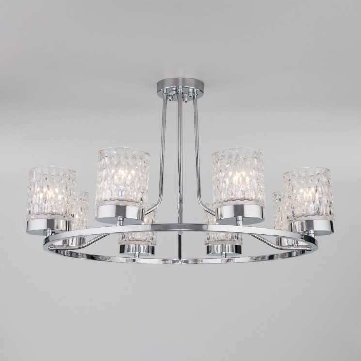 Потолочная люстра со стеклянными плафонами                      Eurosvet  60127/8 хром