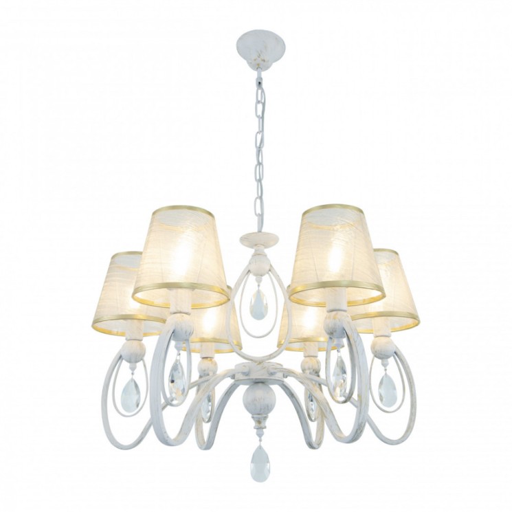 Люстра с абажуром подвесная 347203/6 WT+G Arte Milano (Подвесные)