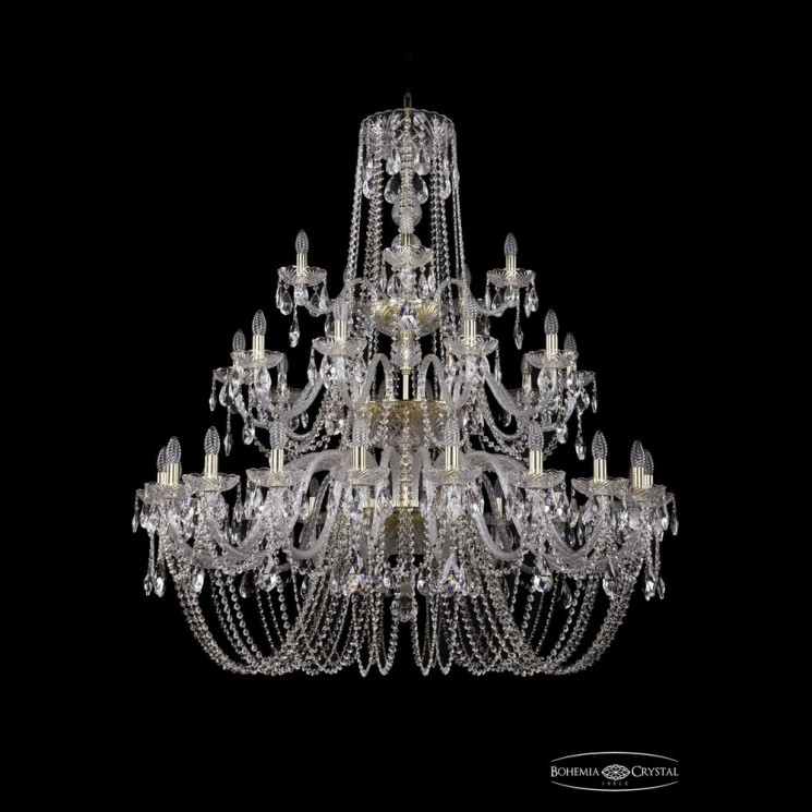Люстра хрустальная 1402/20+10+5/460/3d G Bohemia Ivele Crystal (Стеклянный рожок)