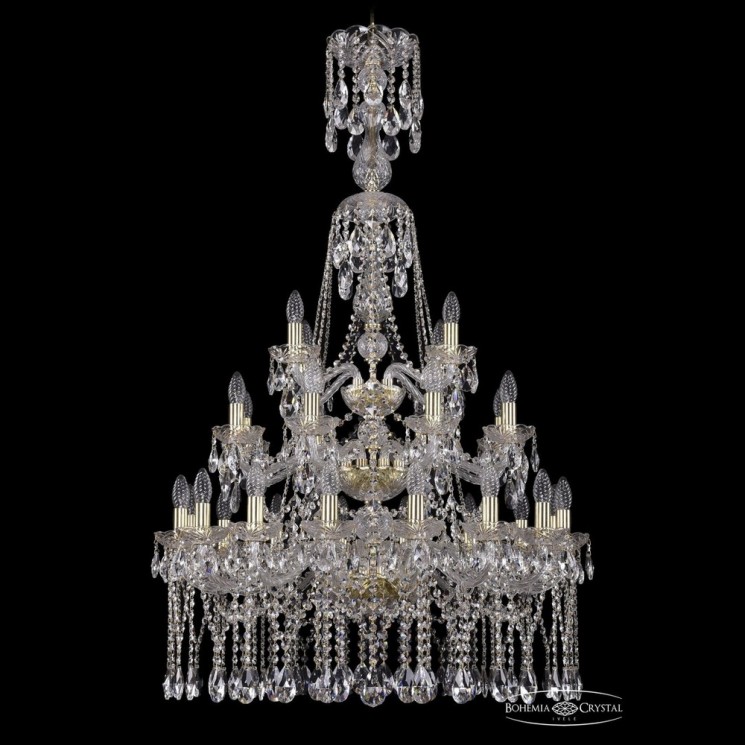 Люстра хрустальная 1413/16+8+4/300/XL-134/3d G Bohemia Ivele Crystal (Стеклянный рожок)