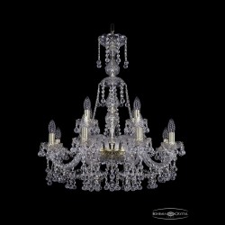 Люстра хрустальная 1409/8+4/240/XL-76 G Bohemia Ivele Crystal (Стеклянный рожок)