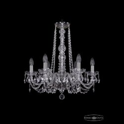 Люстра хрустальная 1402/6/195/h-58 Ni Bohemia Ivele Crystal (Стеклянный рожок)