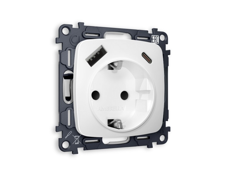 Ambrella Light Комплект механизма электрической розетки Ambrella Volt OMEGA MO130010