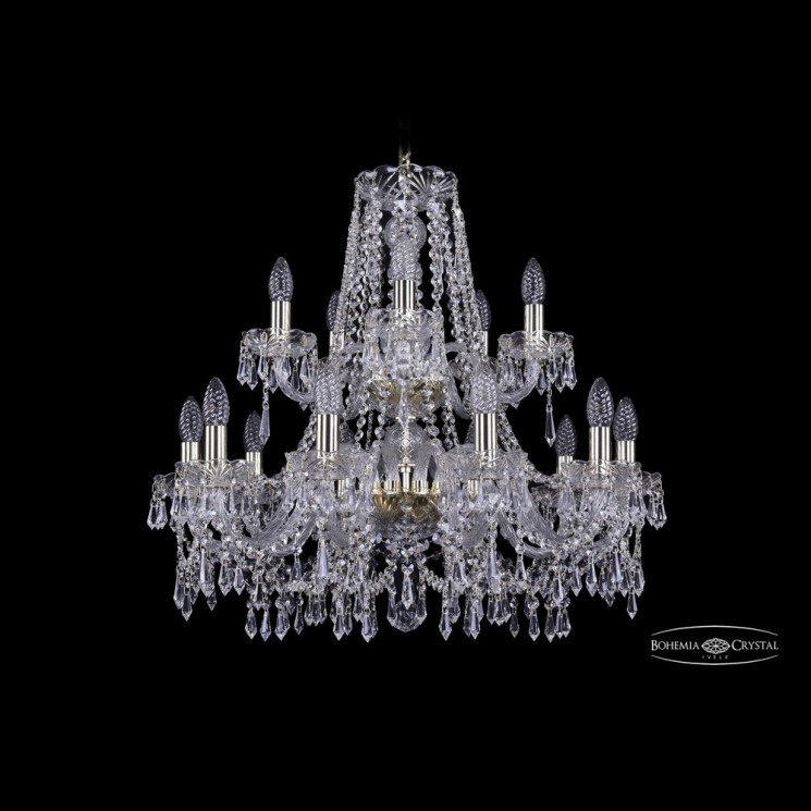 Люстра хрустальная 1403/10+5/240/2d G Bohemia Ivele Crystal (Стеклянный рожок)