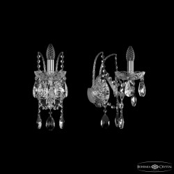 Бра хрустальные 1411B/1/160/XL Ni  Bohemia Ivele Crystal (Стеклянный рожок)
