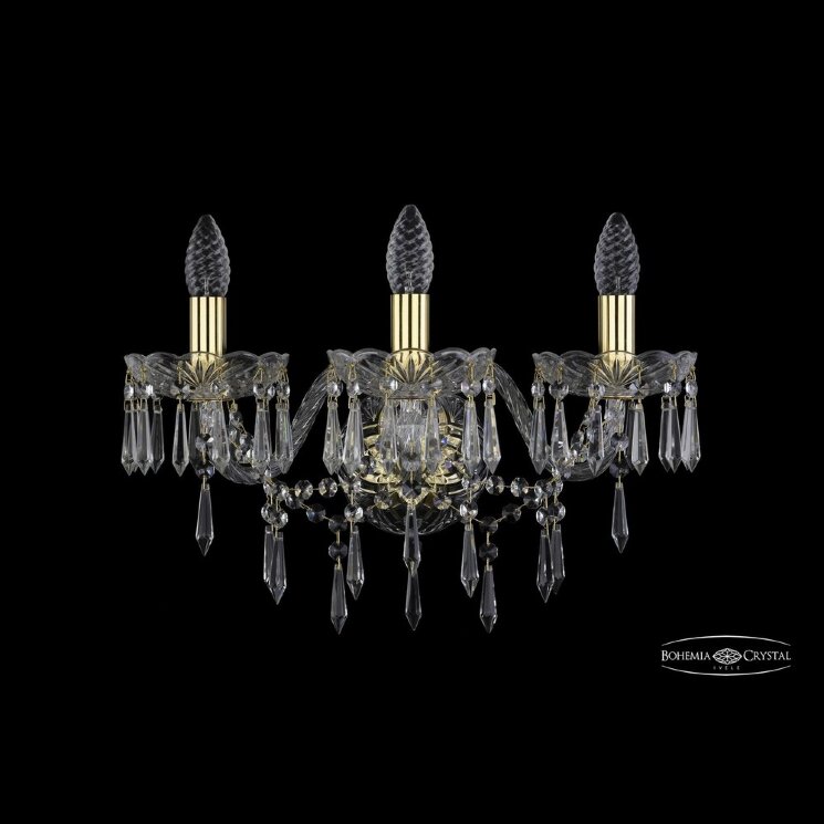 Бра хрустальные 1403B/3/160/XL G Bohemia Ivele Crystal (Стеклянный рожок)