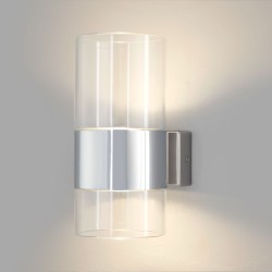 Настенный светодиодный светильник со стеклянным плафоном                      Eurosvet  40021/1 LED хром/прозрачный