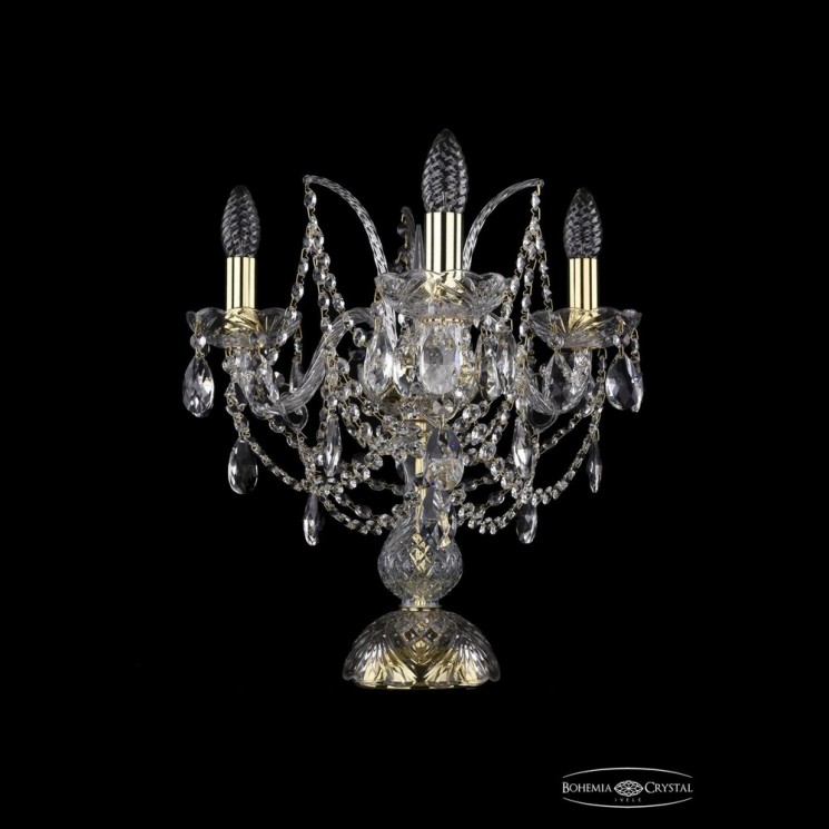 Настольная лампа 1411L/3/141-39 G Bohemia Ivele Crystal (Стеклянный рожок)