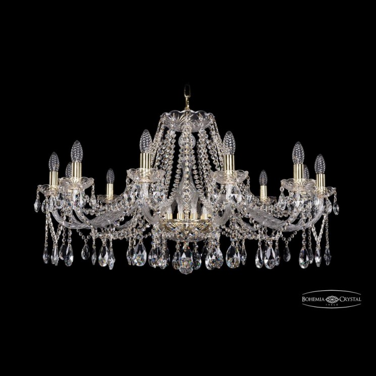 Люстра хрустальная 1413/12/360 G Bohemia Ivele Crystal (Стеклянный рожок)
