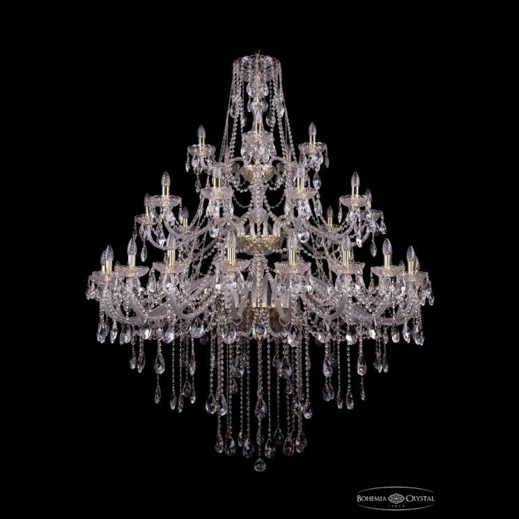 Люстра хрустальная 1415/20+10+5/530/3d G Bohemia Ivele Crystal (Стеклянный рожок)