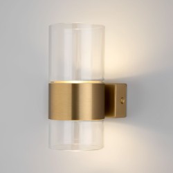 Настенный светодиодный светильник со стеклянным плафоном                      Eurosvet  40021/1 LED латунь/прозрачный