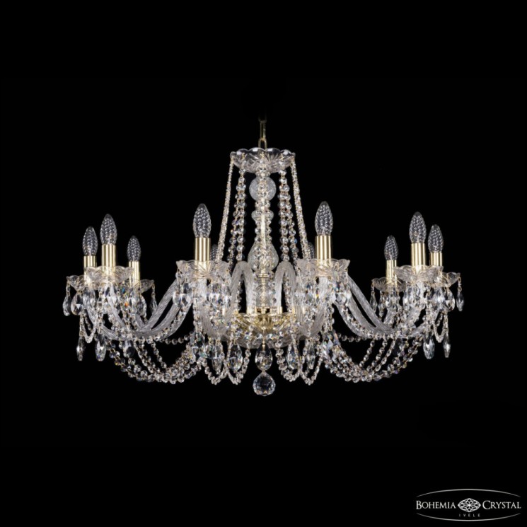 Люстра хрустальная 1402/10/300 G Bohemia Ivele Crystal (Стеклянный рожок)
