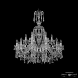 Люстра хрустальная 1403/12+6/300/XL-95 Ni Bohemia Ivele Crystal (Стеклянный рожок)