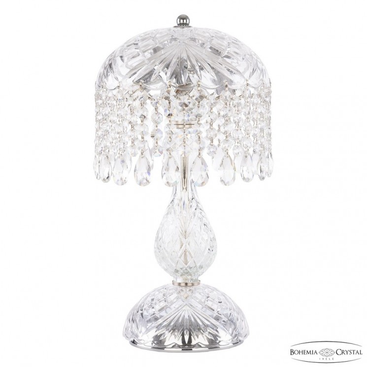 Настольная лампа хрустальная 14781L1/22 Ni Bohemia Ivele Crystal (Стеклянный рожок)