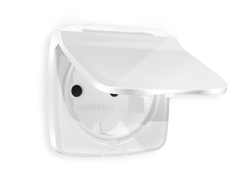 Ambrella Light Лицевая панель для розетки с заземлением со шторками и крышкой IP44 QUANT Ambrella Volt OMEGA OP1080