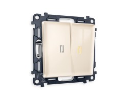 Ambrella Light Комплект механизма 2-клавишного проходного выключателя с подсветкой 3200K Ambrella Volt ALFA MA304030