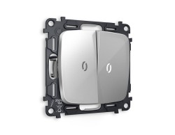 Ambrella Light Комплект механизма 2-клавишного выключателя с подсветкой 5600K Ambrella Volt OMEGA MO404015