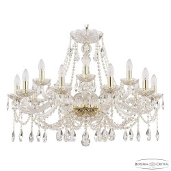 Люстра хрустальная 107/10+5/300 G Bohemia Ivele Crystal (Стеклянный рожок)
