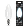 103201209 Лампа Gauss Filament Свеча 9W 610lm 4100К Е14 milky LED 1/10/50