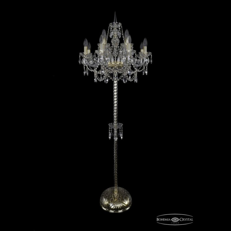 Торшер хрустальный 1411T2/8+4/195-170 G Bohemia Ivele Crystal (Стеклянный рожок)