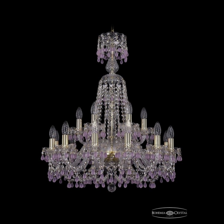 Люстра хрустальная 1410/12+6/240/XL-80 G V7010 Bohemia Ivele Crystal (Стеклянный рожок)