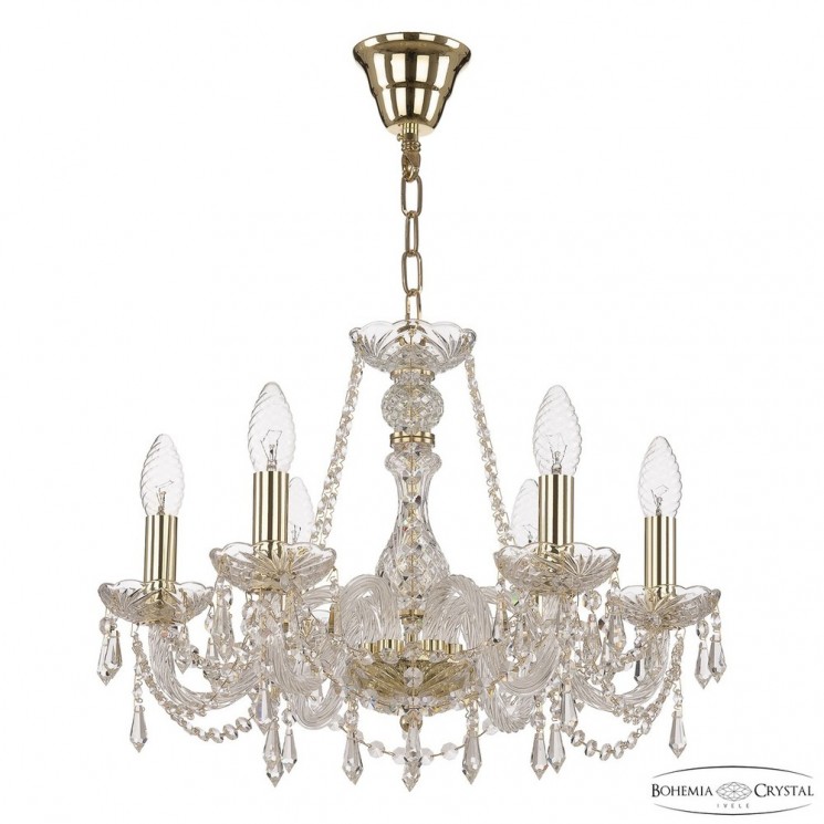 Люстра хрустальная 104/6/165 G Bohemia Ivele Crystal (Стеклянный рожок)