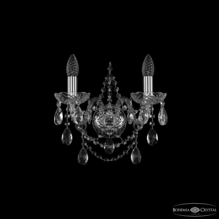 Бра хрустальные 1411B/2/141 Ni  Bohemia Ivele Crystal (Стеклянный рожок)