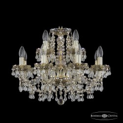 Люстра хрустальная 1410/8+4/195 G V0300 M801 Bohemia Ivele Crystal (Стеклянный рожок)
