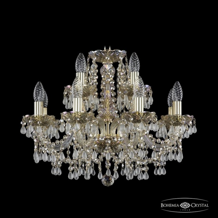 Люстра хрустальная 1410/8+4/195 G V0300 M801 Bohemia Ivele Crystal (Стеклянный рожок)