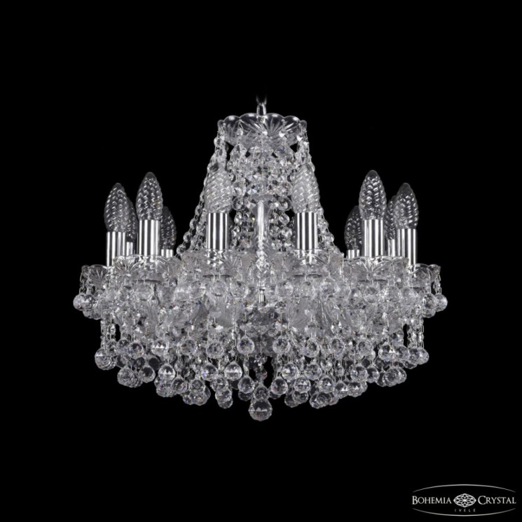 Люстра хрустальная 1409/12/141 Ni  Bohemia Ivele Crystal (Стеклянный рожок)
