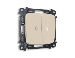 Ambrella Light Комплект механизма 2-клавишного выключателя с подсветкой 5600K Ambrella Volt OMEGA MO324015