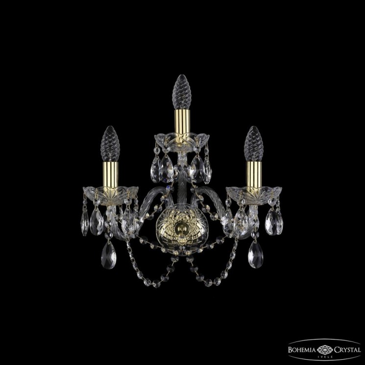 Бра хрустальные 1402B/2+1/160 G Bohemia Ivele Crystal (Стеклянный рожок)