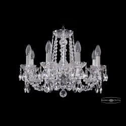 Люстра хрустальная 1402/8/160 Ni Bohemia Ivele Crystal (Стеклянный рожок)