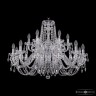 Люстра хрустальная 1402/12+6/300/2d Ni Bohemia Ivele Crystal (Стеклянный рожок)