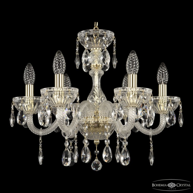 Люстра с цветным хрусталём 5417/6/165 G Clear/M-1G Bohemia Ivele Crystal (5417)