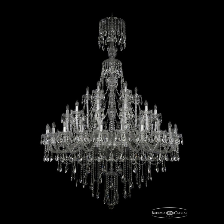 Люстра хрустальная 1415/24+12+6/530/XL-210 Ni Bohemia Ivele Crystal (Стеклянный рожок)