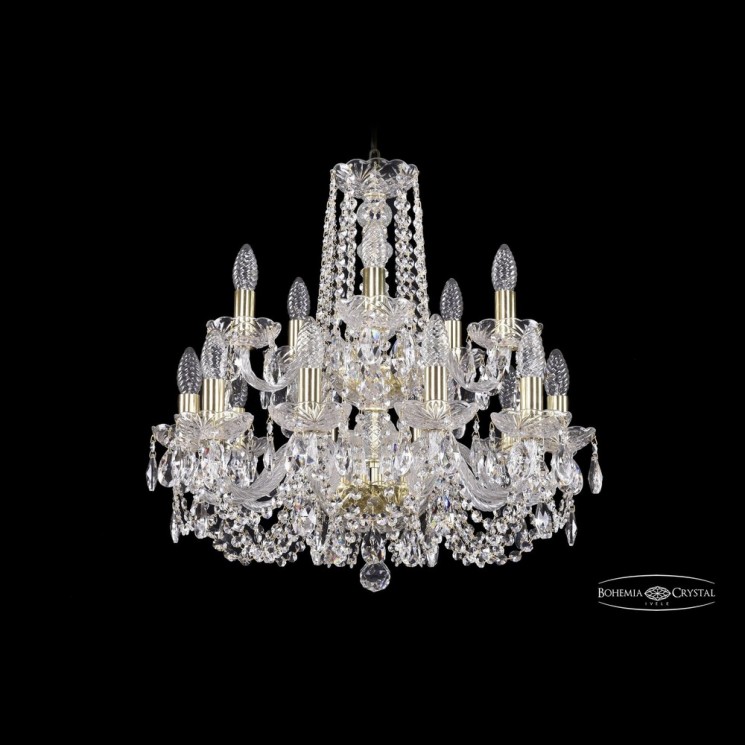 Люстра хрустальная 1402/10+5/195/2d G Bohemia Ivele Crystal (Стеклянный рожок)