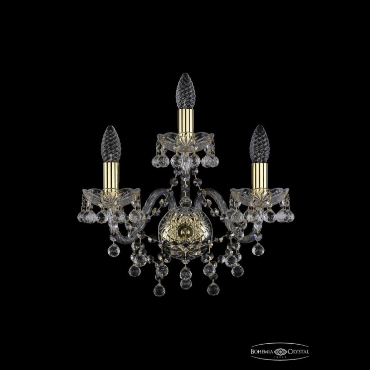Бра хрустальные 1409B/2+1/160 G Bohemia Ivele Crystal (Стеклянный рожок)