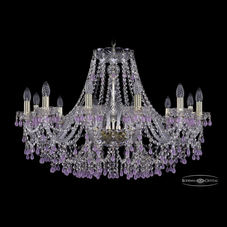 Люстра хрустальная 1410/12/300 G V7010 Bohemia Ivele Crystal (Стеклянный рожок)