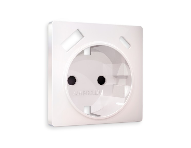 Ambrella Light Лицевая панель для электрической розетки с заземлением со шторками 2USB A+A QUANT Ambrella Volt ALFA AP2100