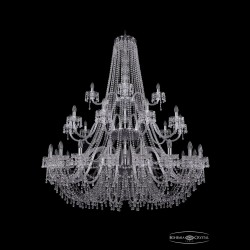 Люстра хрустальная 1410/20+10+5/530/3d Ni V0300 Bohemia Ivele Crystal (Стеклянный рожок)