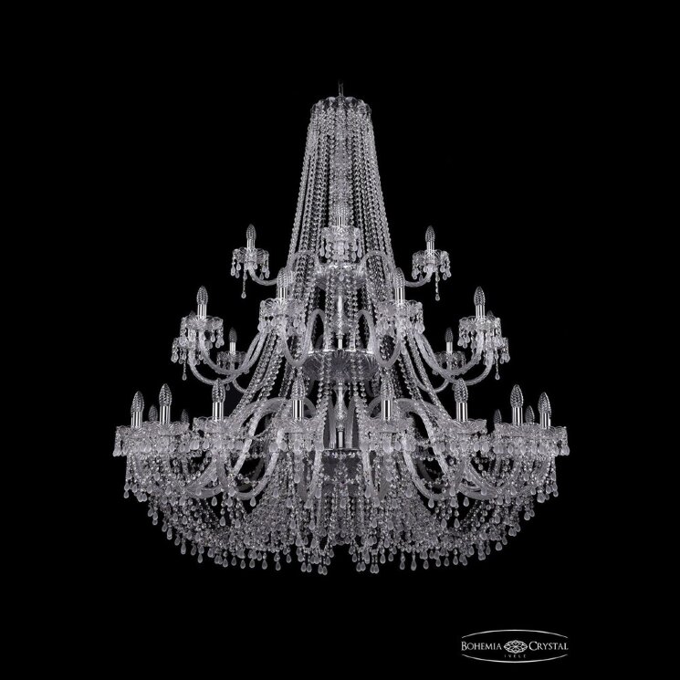 Люстра хрустальная 1410/20+10+5/530/3d Ni V0300 Bohemia Ivele Crystal (Стеклянный рожок)