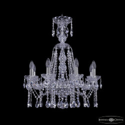 Люстра хрустальная 1413/8/200/XL-66 Ni Bohemia Ivele Crystal (Стеклянный рожок)