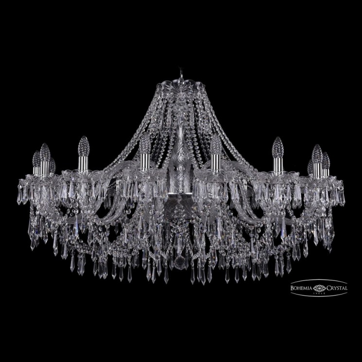 Люстра хрустальная 1403/16/400 Ni Bohemia Ivele Crystal (Стеклянный рожок)
